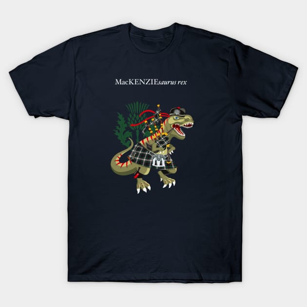 Clanosaurus Rex MacKENZIEsaurus rex Plaid MacKenzie Modern Scotland Ireland Family Tartan T-Shirt by BullShirtCo